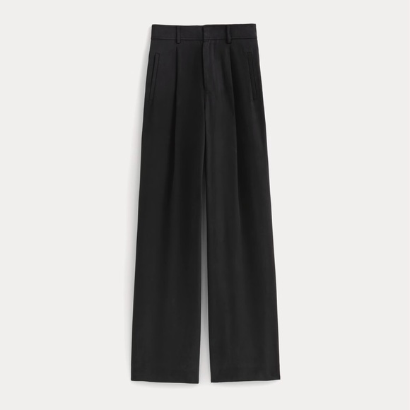 Everlane SHORT The Draper Pleated Pant in Buttersmooth Black Size 4 - Picture 6 of 11